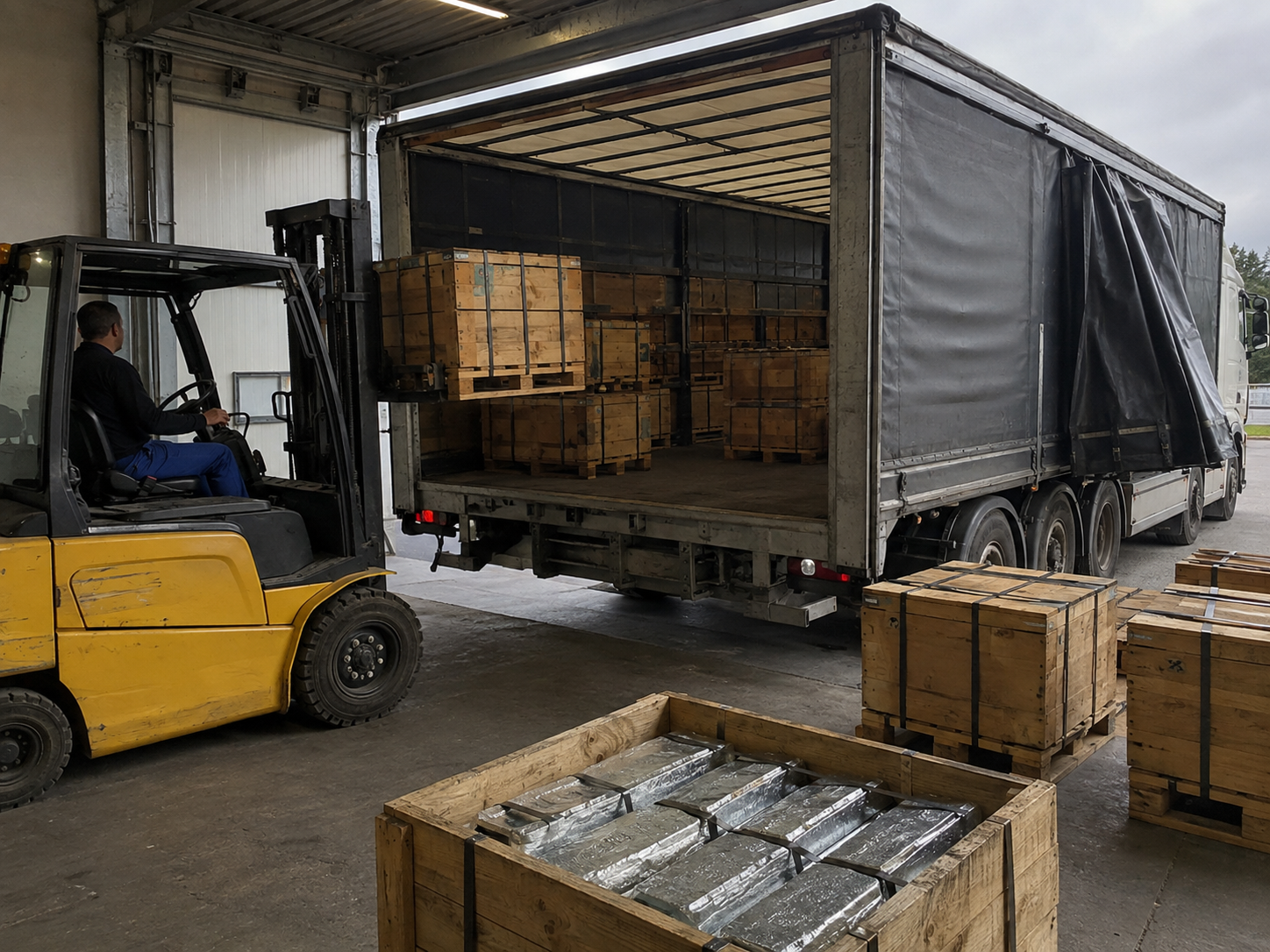 Ultra refined tin packed for secure international road shipment