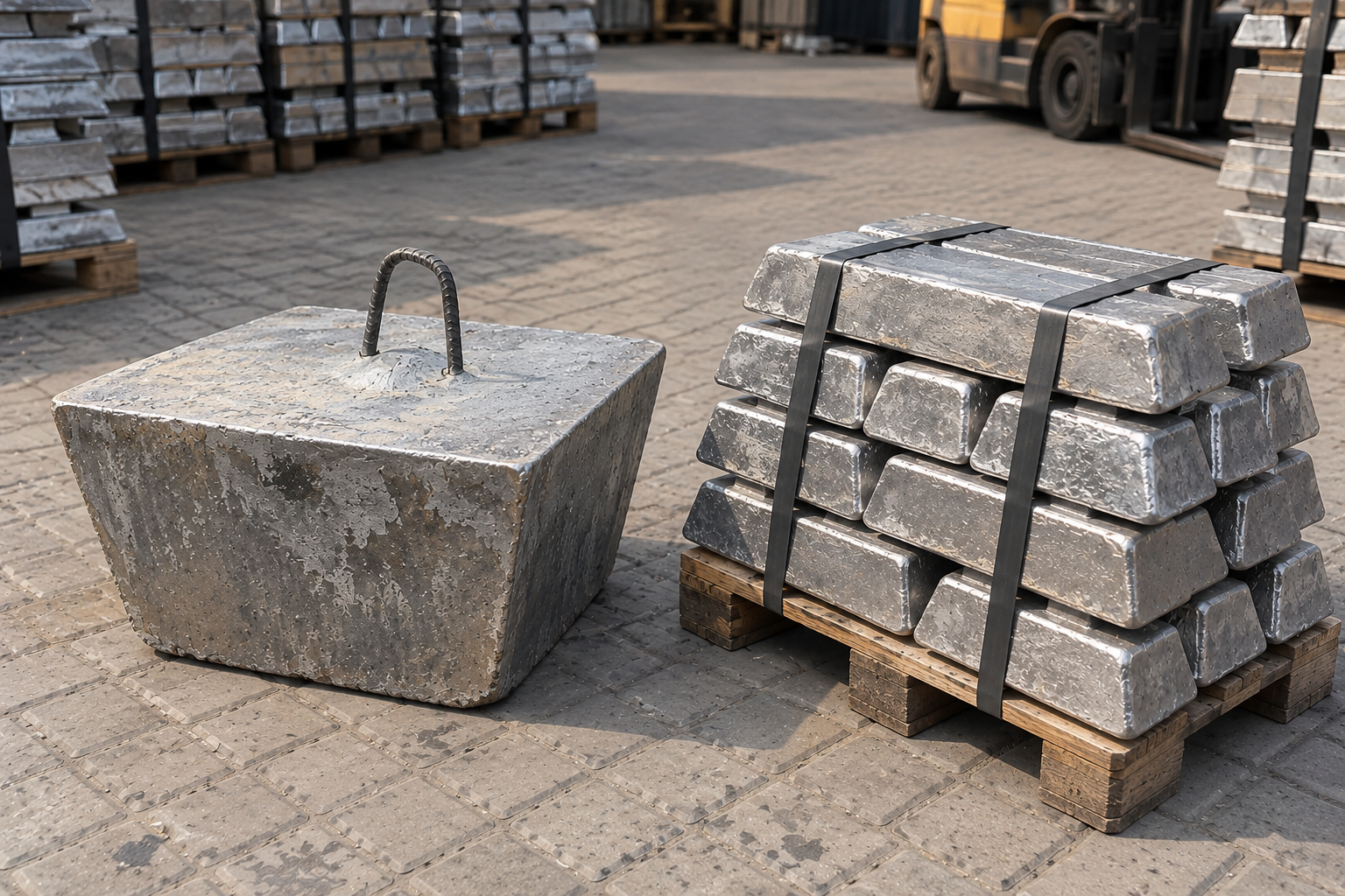 Remelted Lead Ingots and Bullion jumbo block for industrial supply